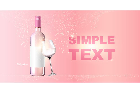 Download Rose Wine Realistic Vector Product Ads - Ads Collection