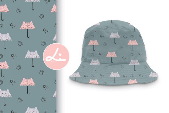 Download Cute Kitty Umbrella Seamless Pattern - Premium Resources