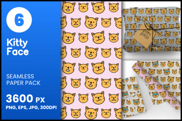 Download Kitty Face Seamless Patterns - Premium Resources