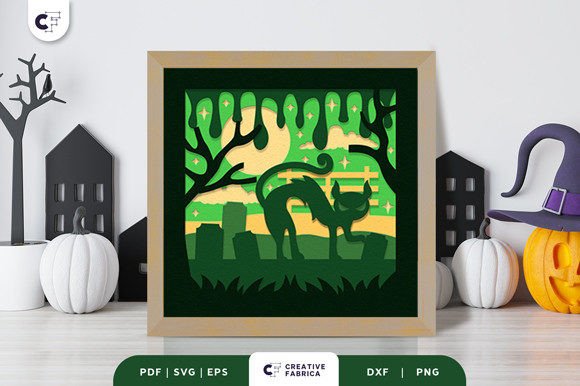 Download Halloween Black Cat 3D Light Box - Halloween black cat 3d light box Collection